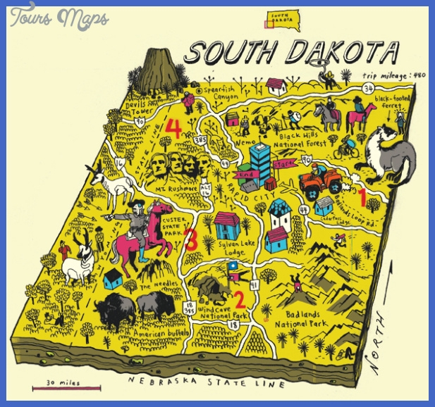 Printable South Dakota Map Of Attractions