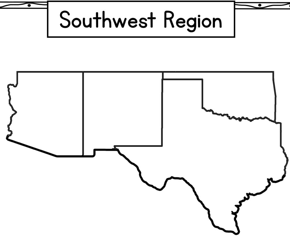 Printable Southwest Region Blank Map