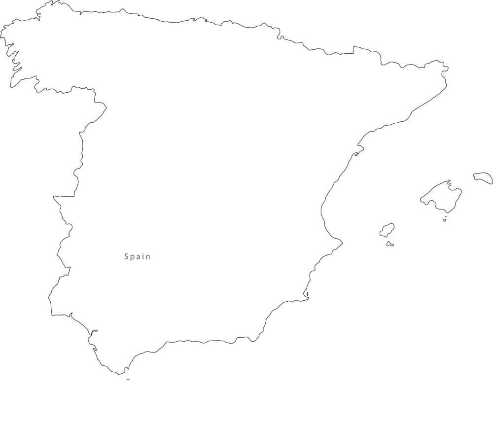 Printable Spain Map Outline Black White Free Download And Print For You 