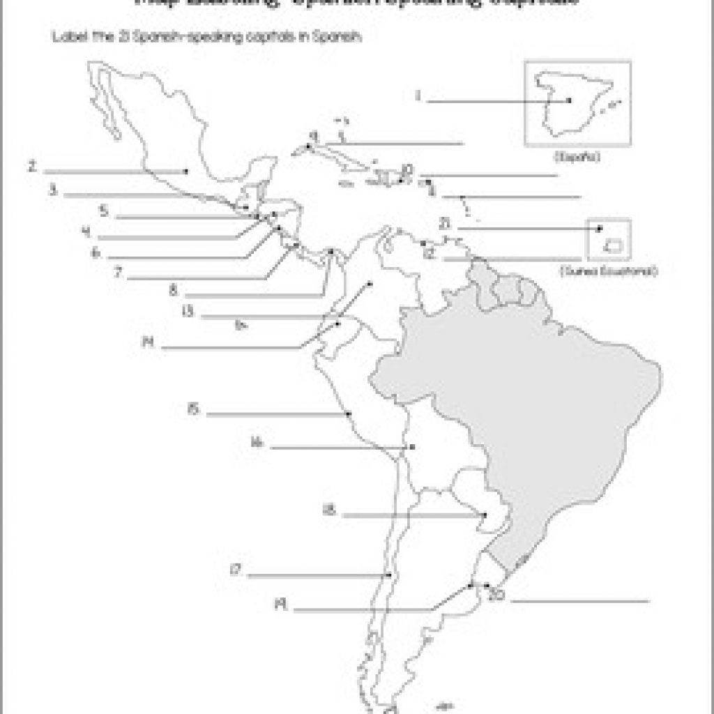 Printable Spanish Speaking Countries Map