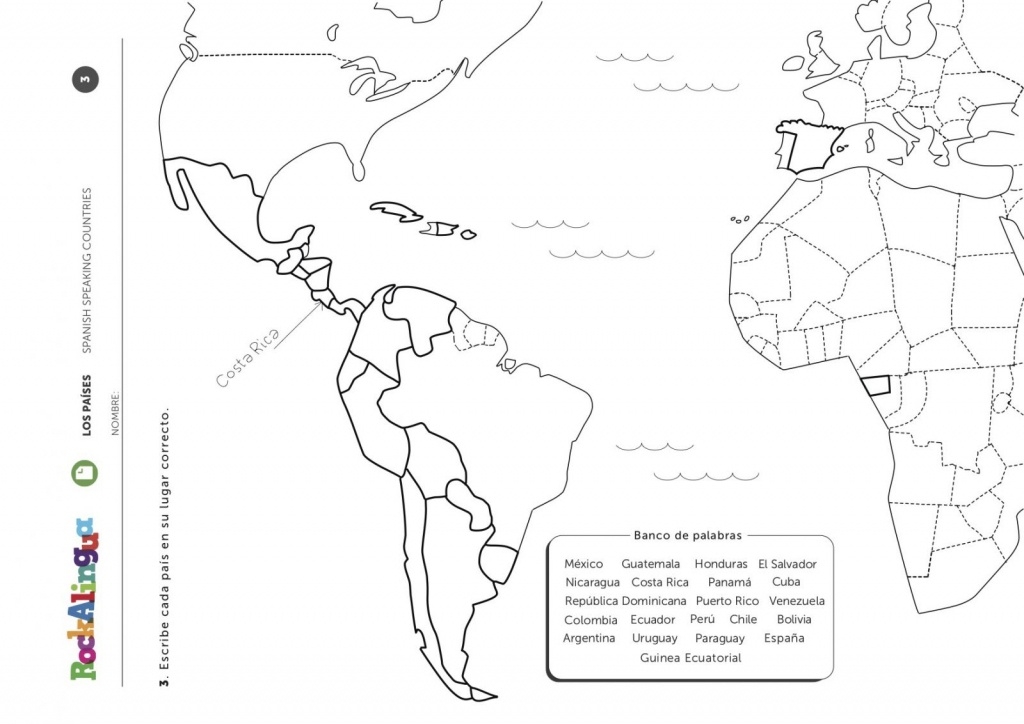 Printable Spanish Speaking Countries Map