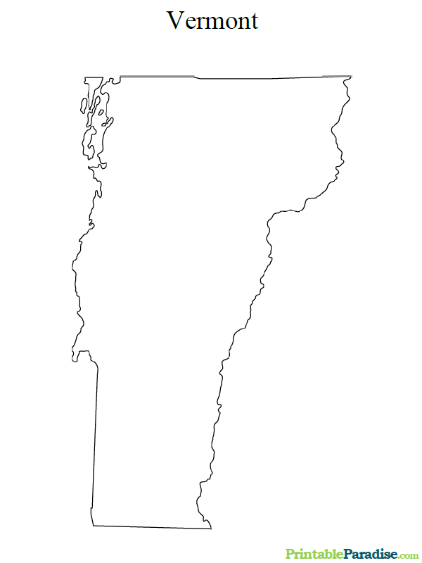 Printable State Map Of Vermont
