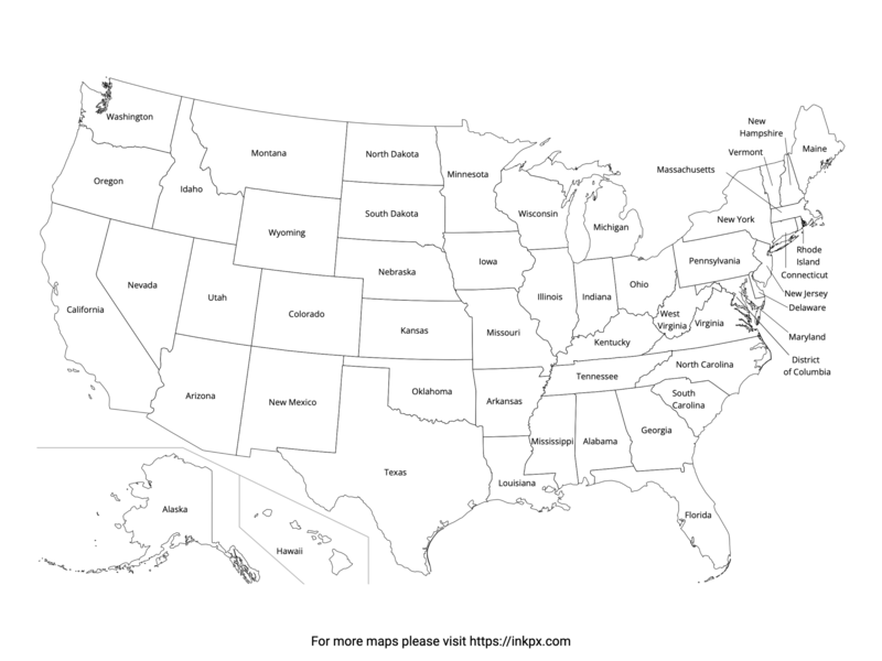 Printable State Map Printable State Map