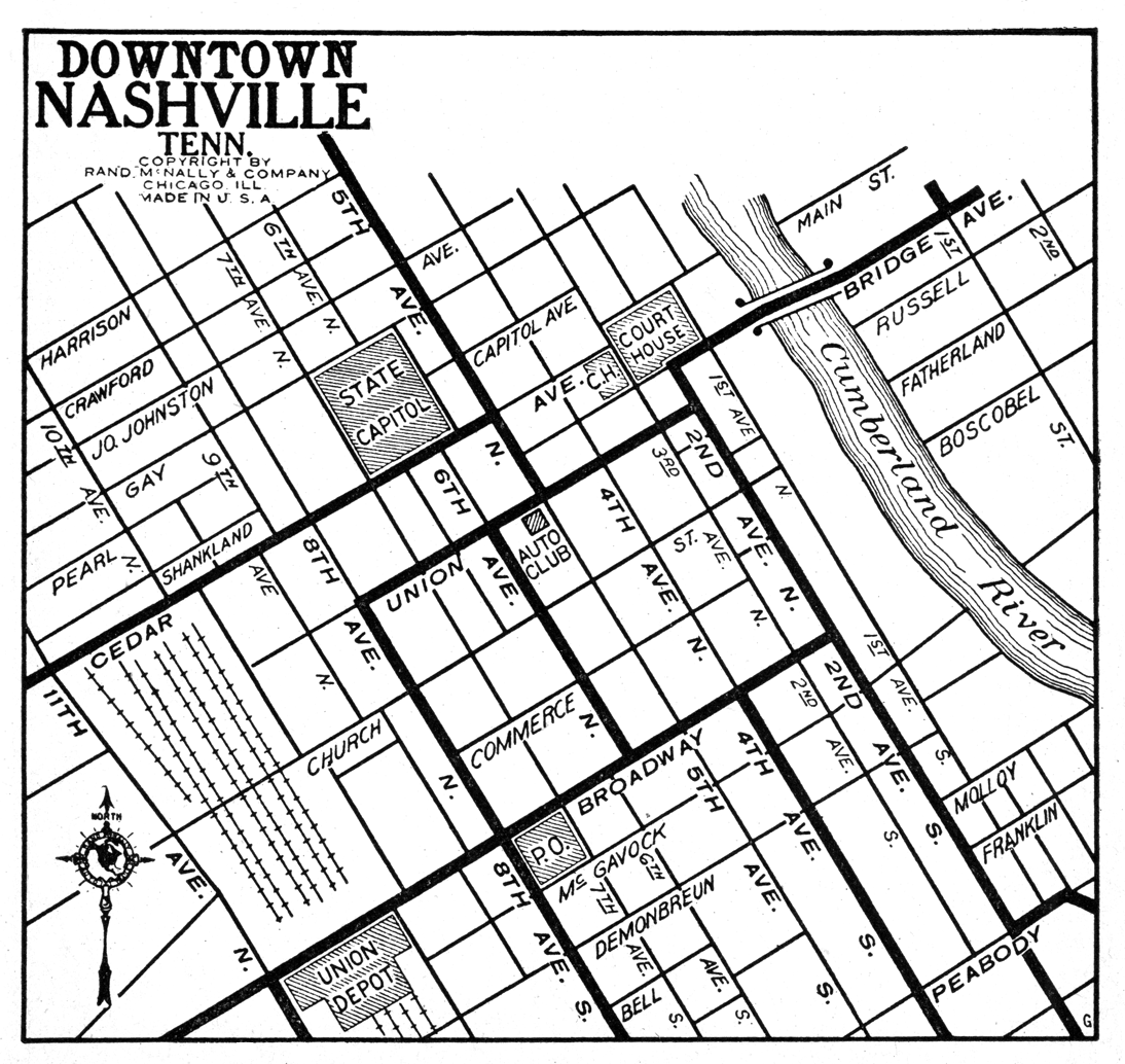 Printable Street Map Of Nashville Tn