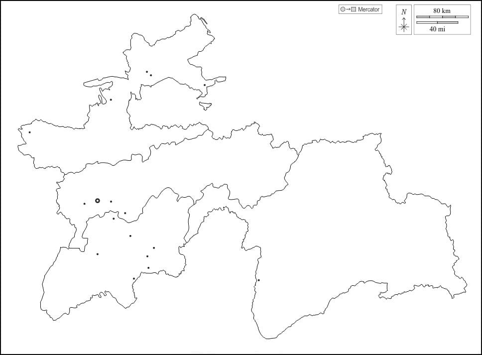 Printable Tajikistan Map Asia Free Download And Print For You
