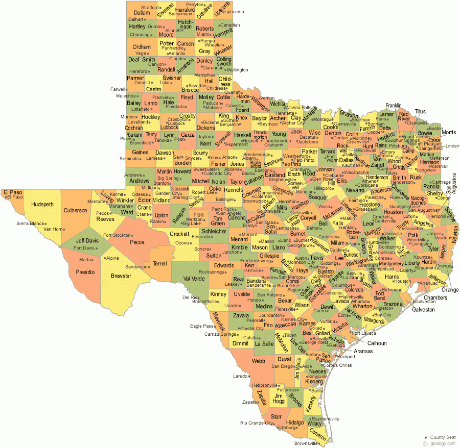 Printable Texas County Map Printable Free Templates