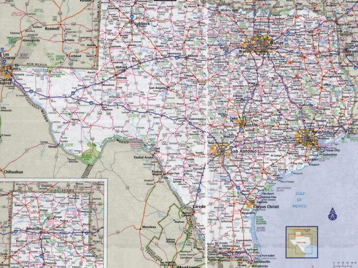 Printable Texas Map With Cities And Towns Adams Printable Map