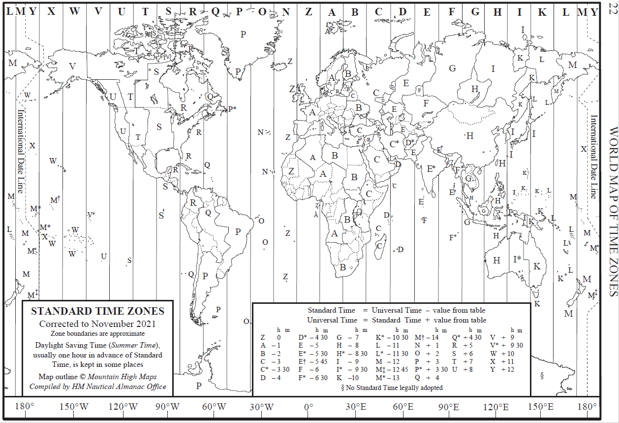 Printable Time Zone World Map Free Printable Map