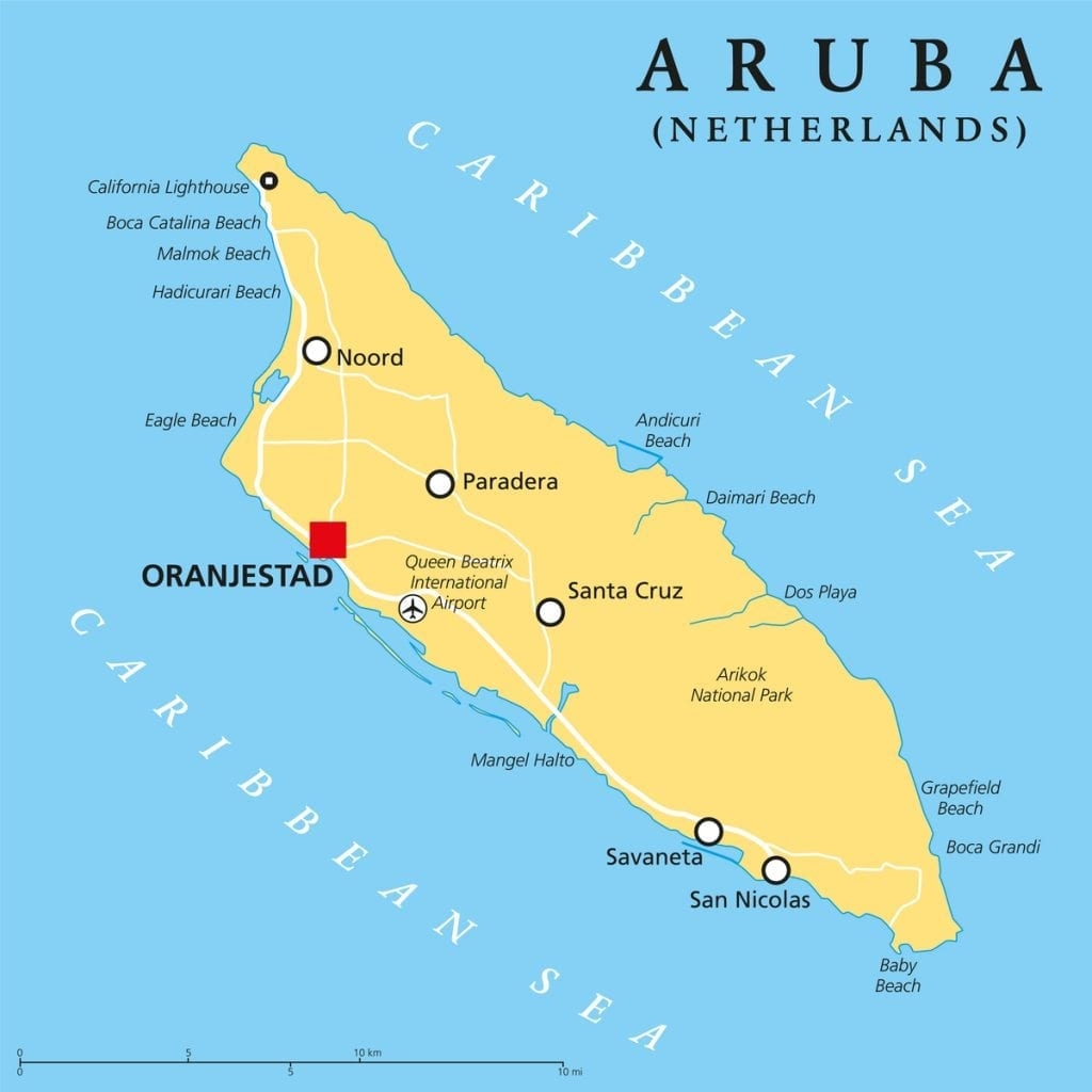 Printable Tourist Map Of Aruba