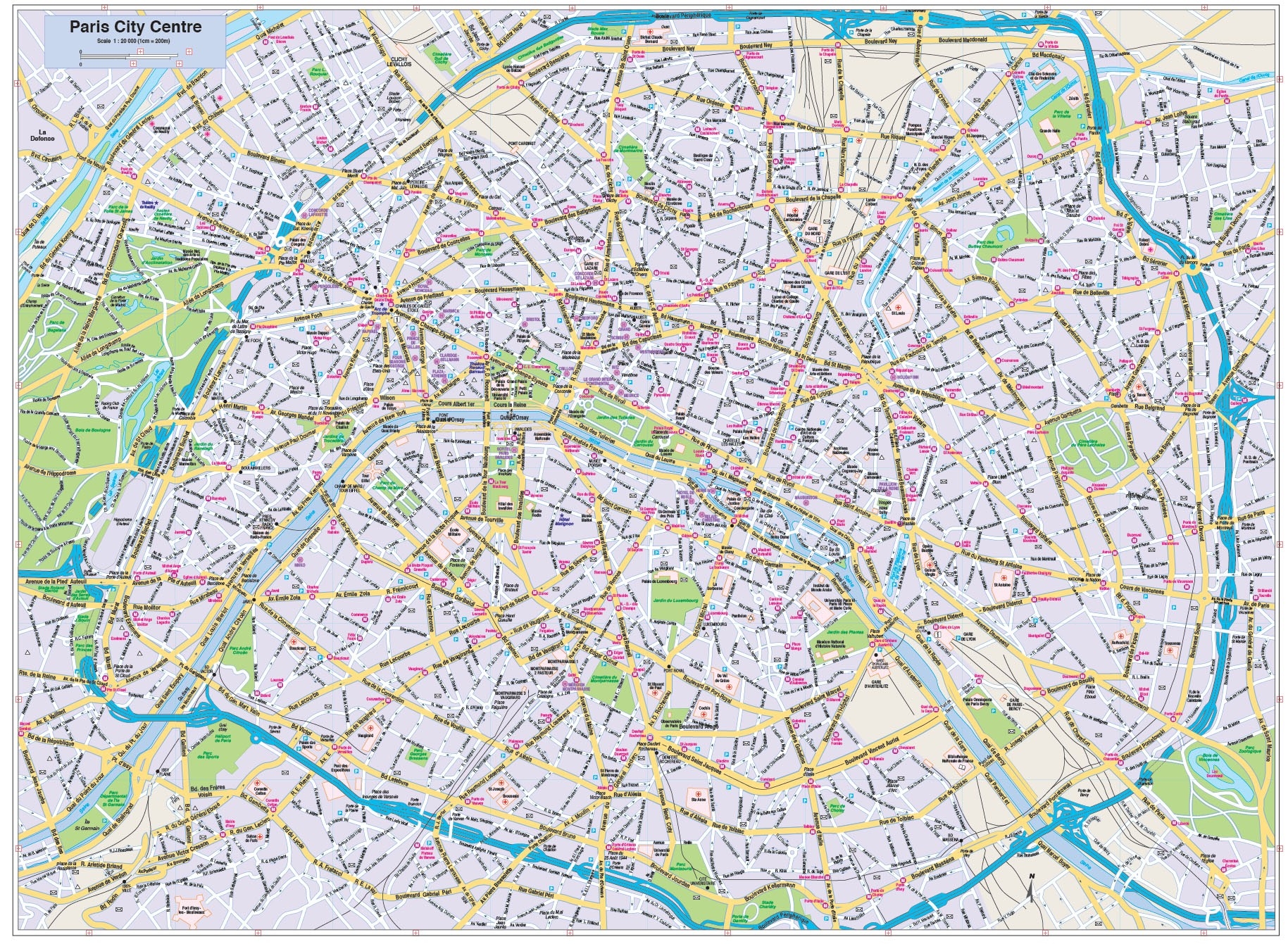 Printable Tourist Map Of Paris detailed Map Of Paris France