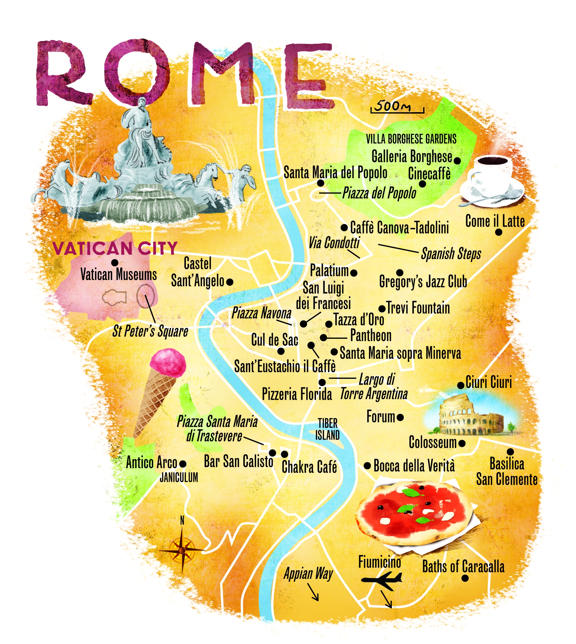 Printable Tourist Map Of Rome Italy