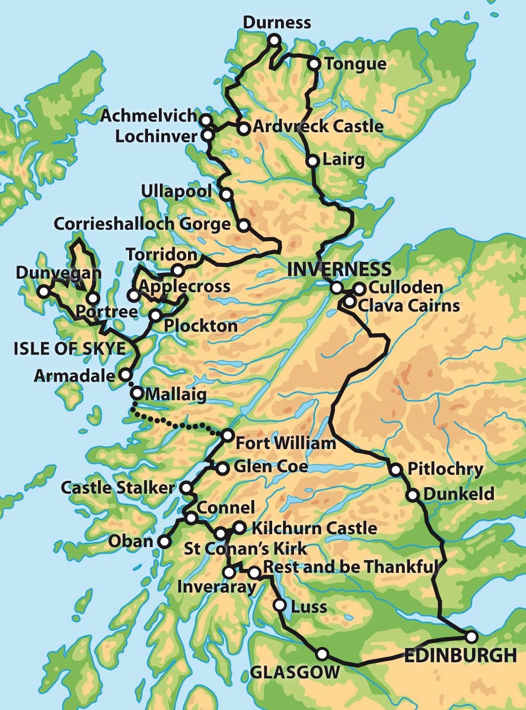 Printable Tourist Map Of Scotland Printable New Year Banners
