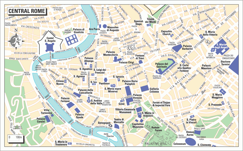Printable Tourist Map Rome