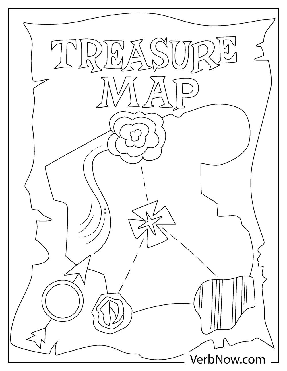 Printable Treasure Map Coloring Page