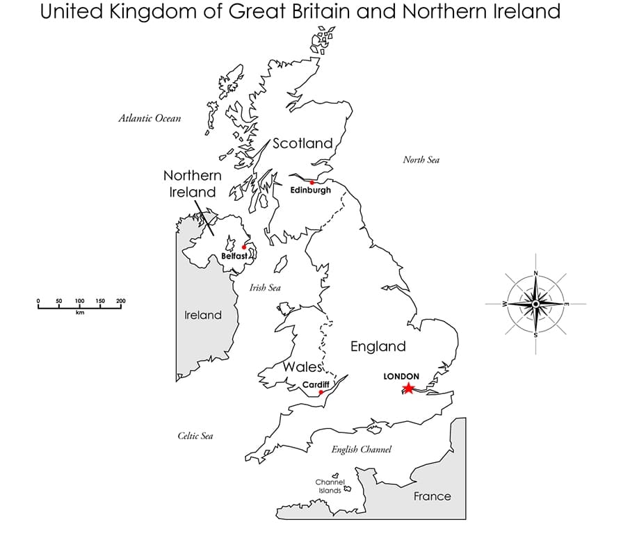 Printable United Kingdom Capital Map Free Download And Print For You