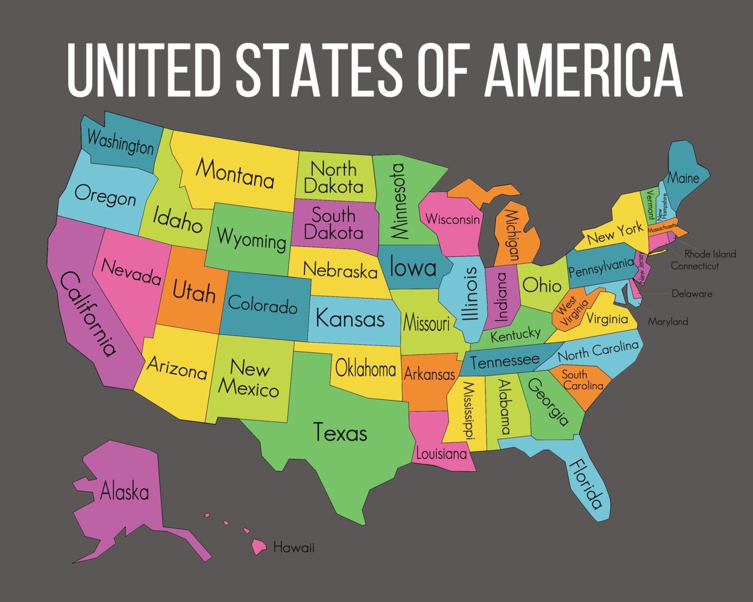 Printable United States Map With State Names