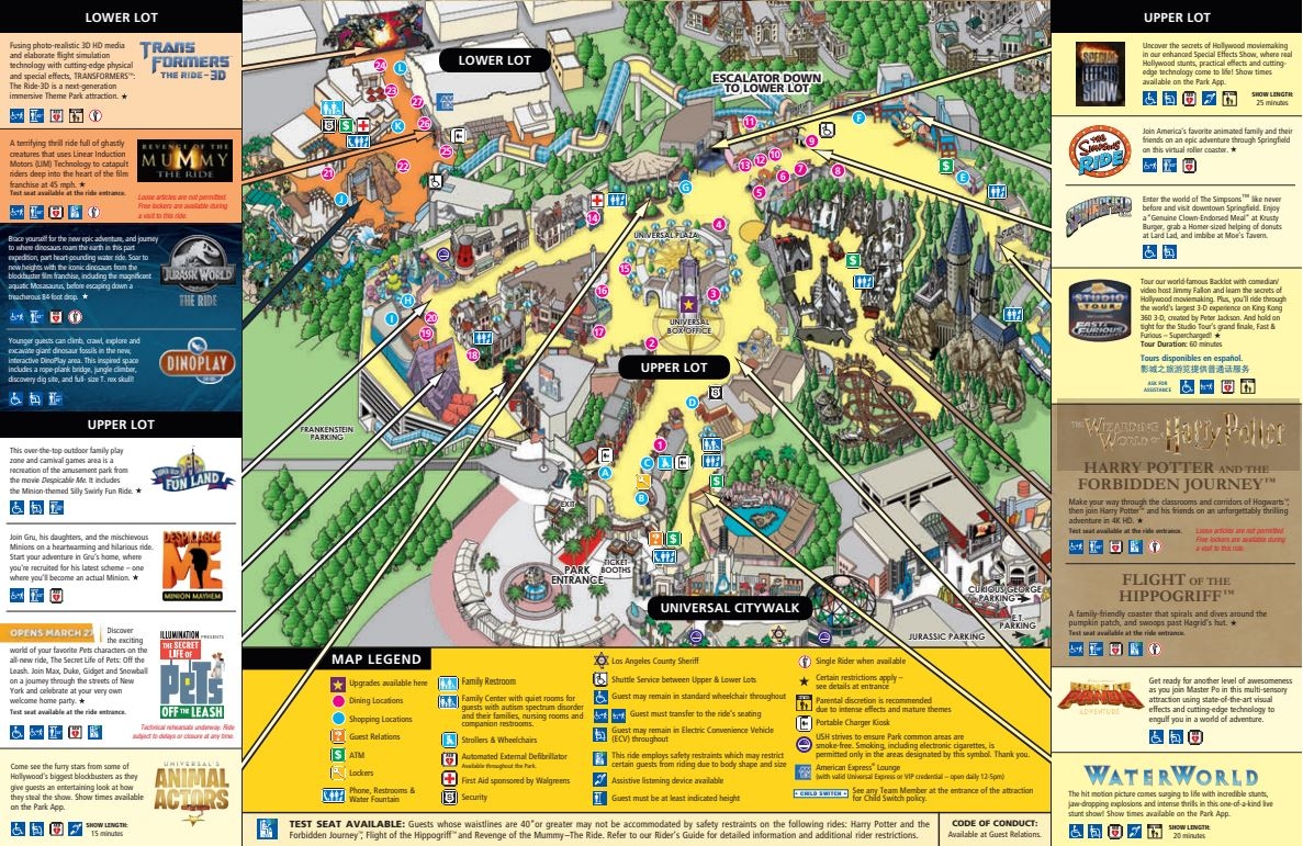 Printable Universal Studios Hollywood Map