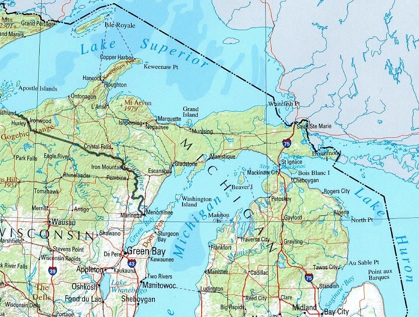 Printable Upper Peninsula Map