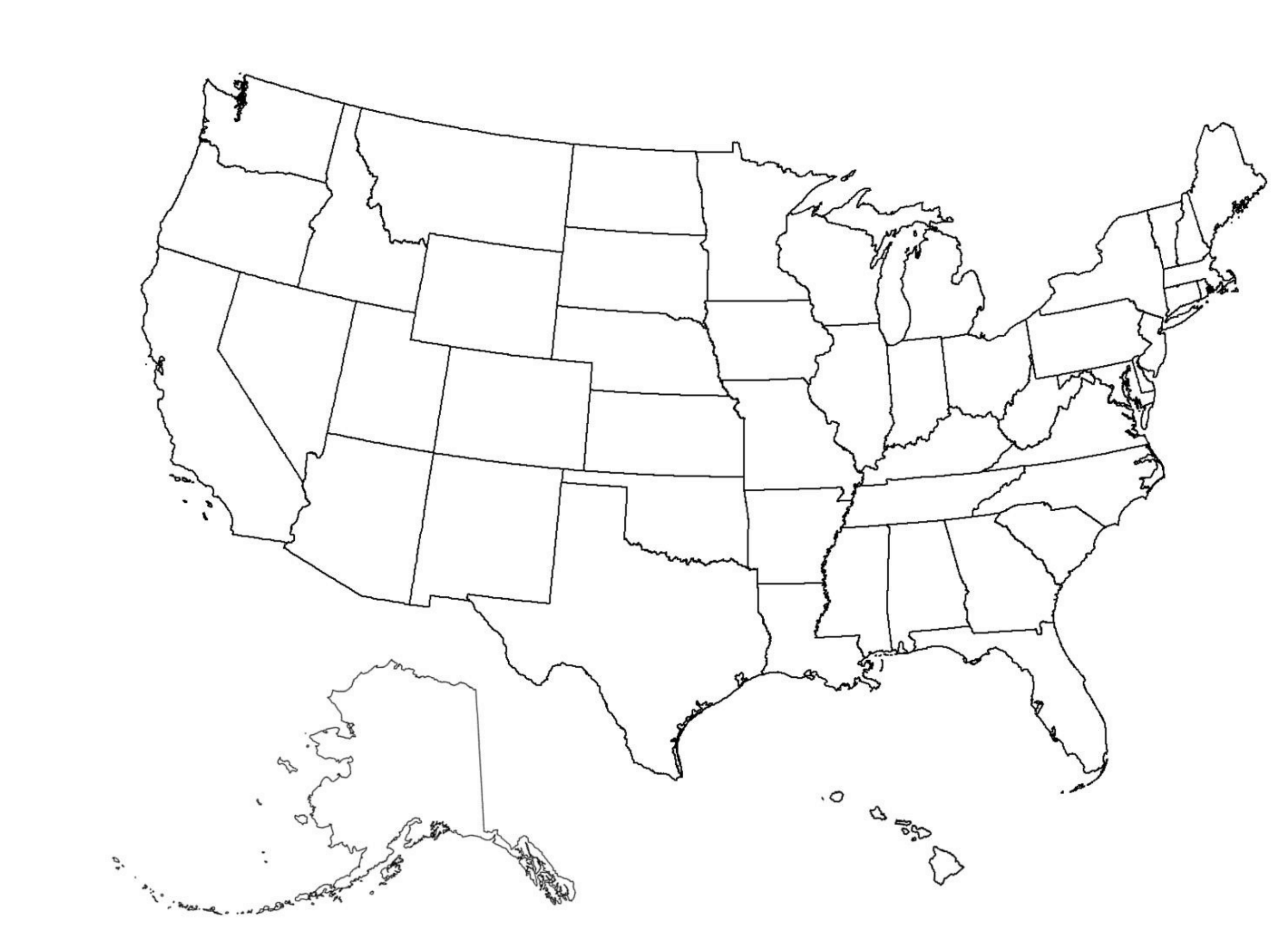 Printable Us Blank Map Easy Printable Templates