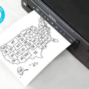 Printable US Map Coloring Page Homeschool Coloring Sheet US 
