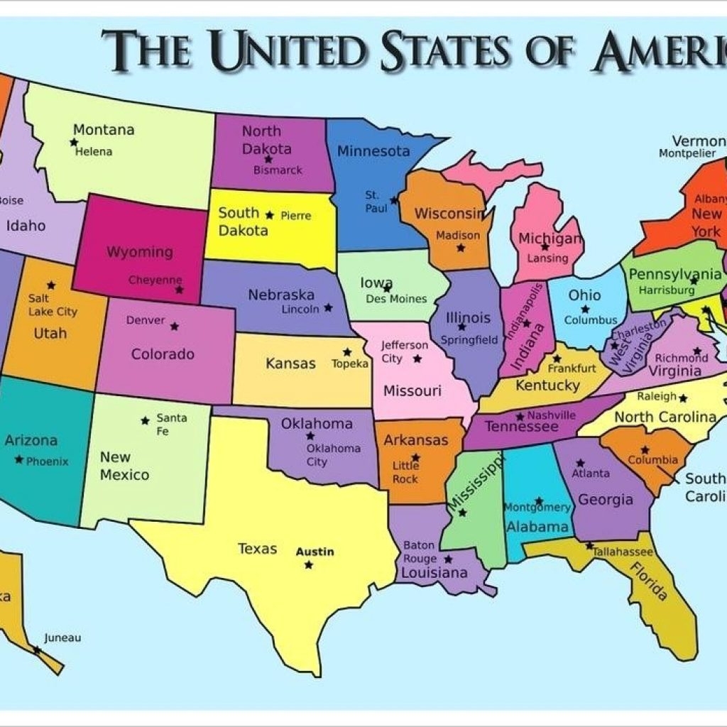 Printable Us Map Of States And Capitals New East Coast Us Map 
