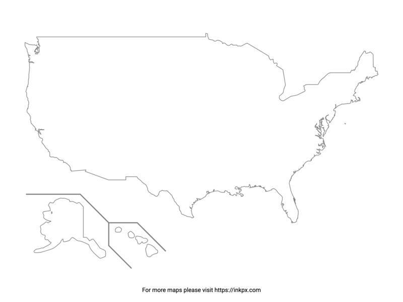 Printable US Map Outline InkPx Printable US Map Outline InkPx
