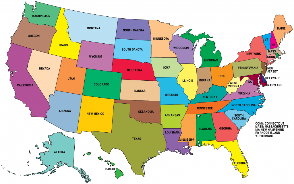 Printable Us Map States Labeled Valid Printable Map Us And Canada 