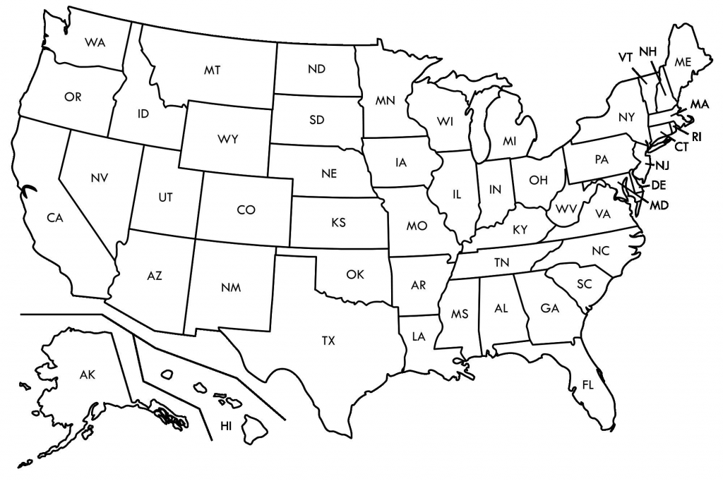 Printable Us State Map Blank Us States Map Awesome United States Map
