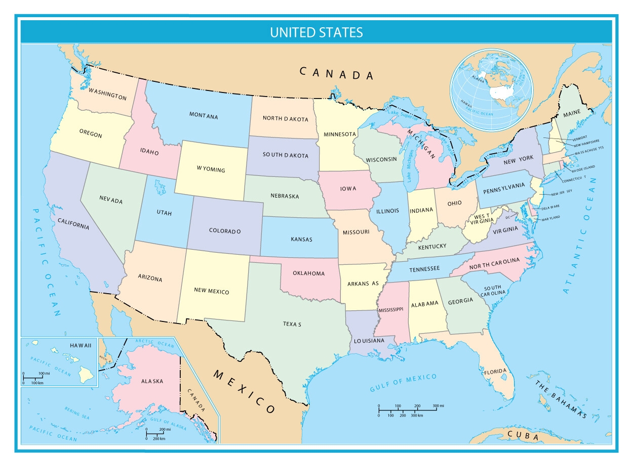 Printable USA Maps United States Colored Printable JD