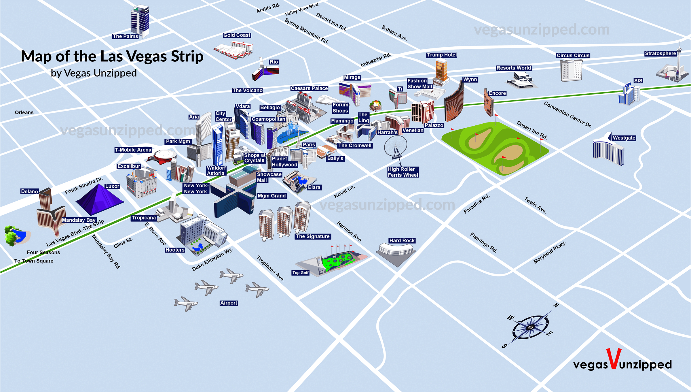 Printable Walking Map Of Las Vegas Strip