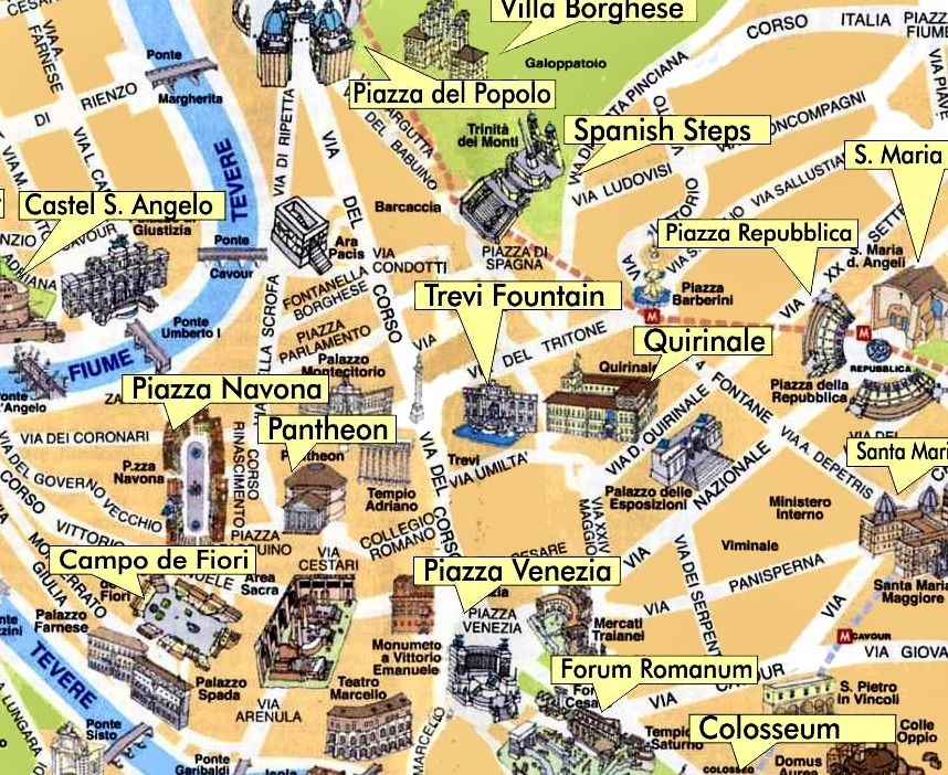 Printable Walking Map Of Rome