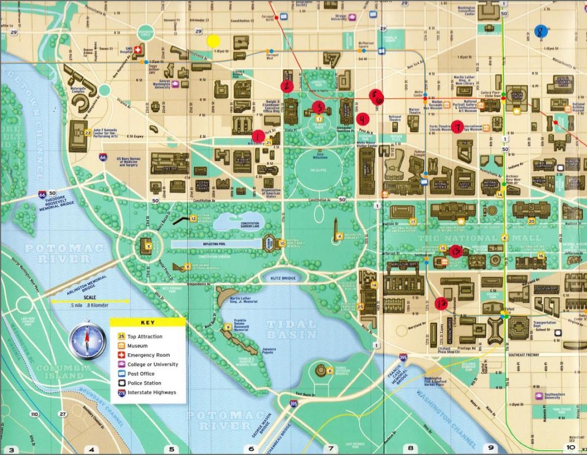 Printable Washington Dc Tourist Map Pdf