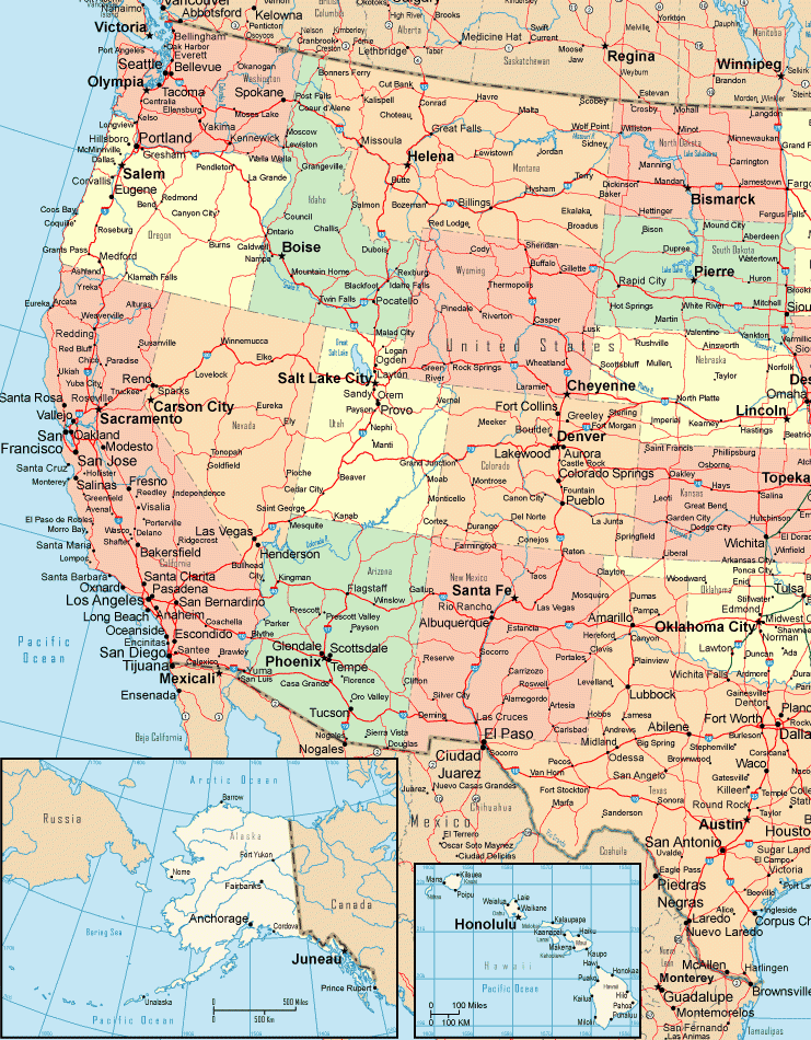 Printable Western States Map