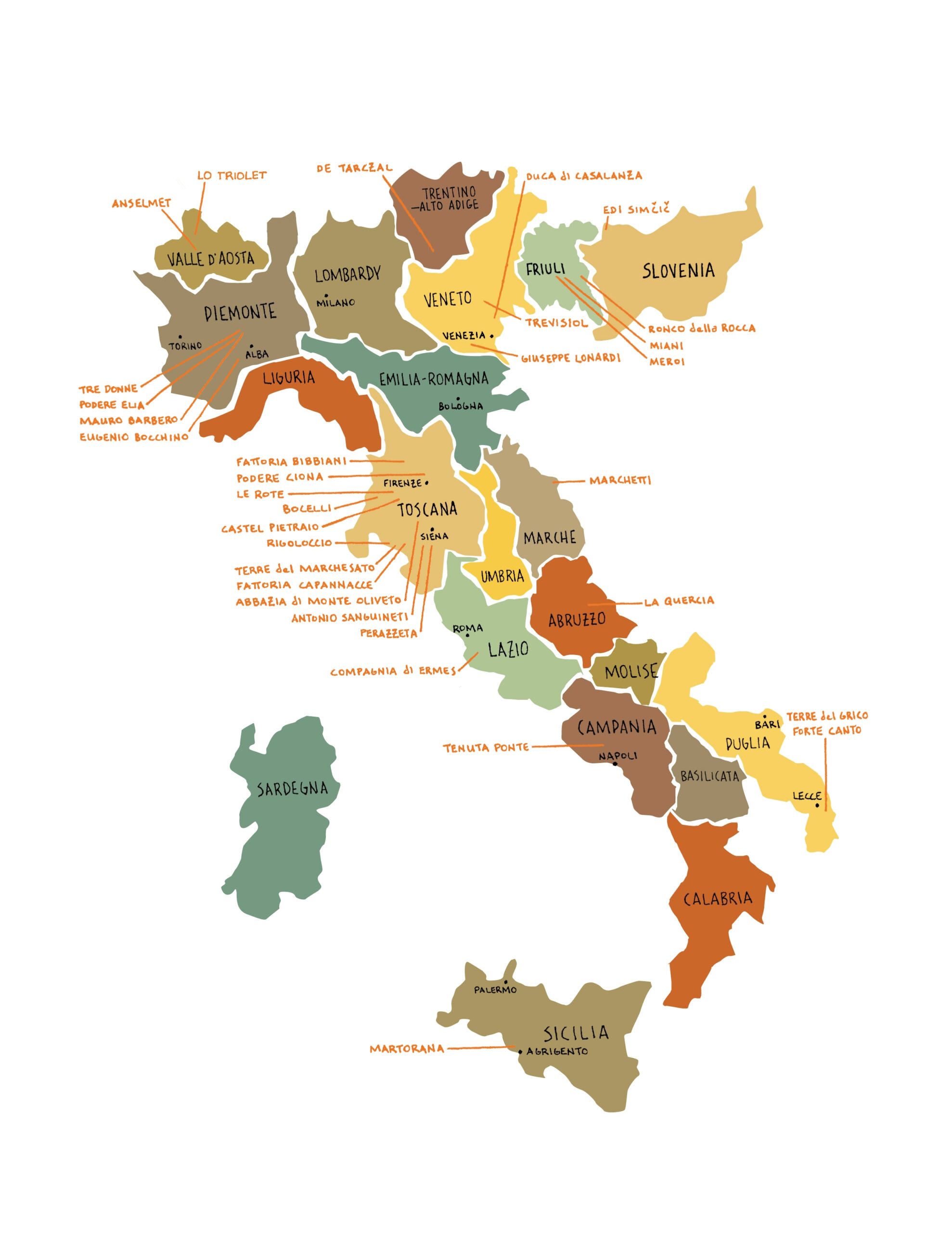 Printable Wine Map Of Italy