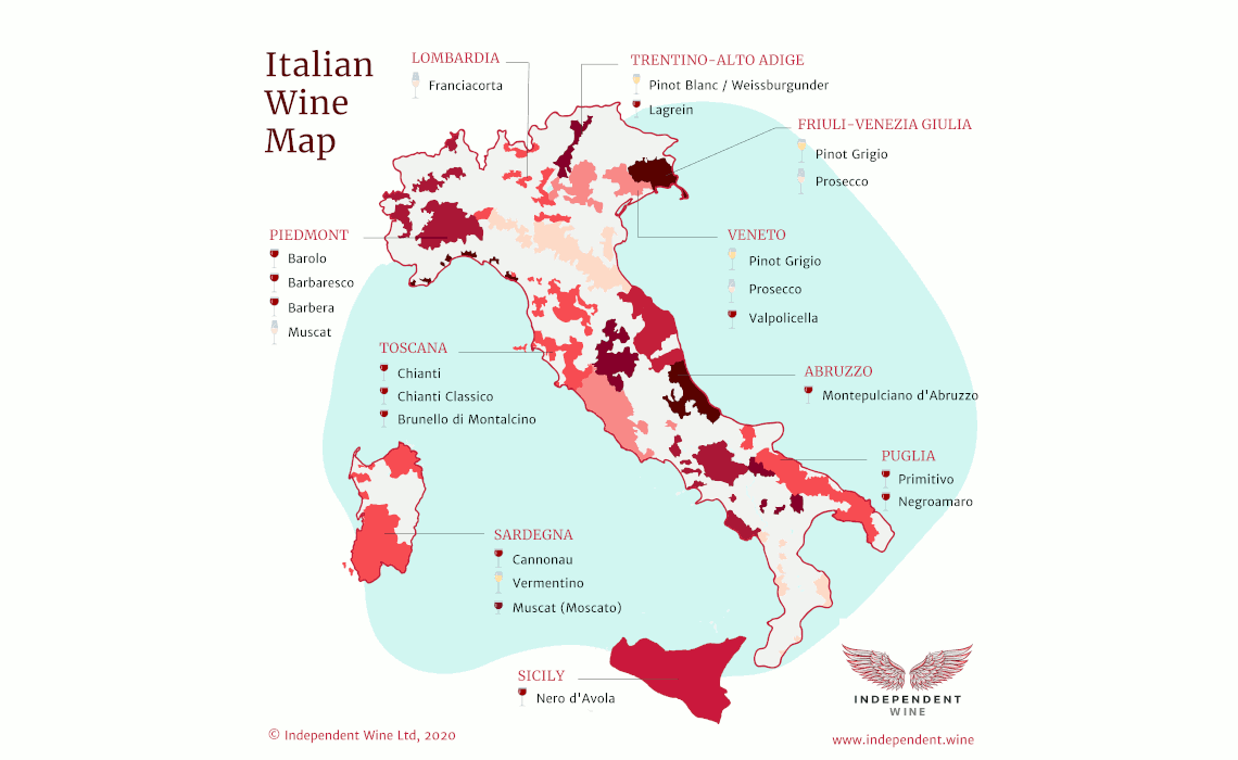 Printable Wine Map Of Italy