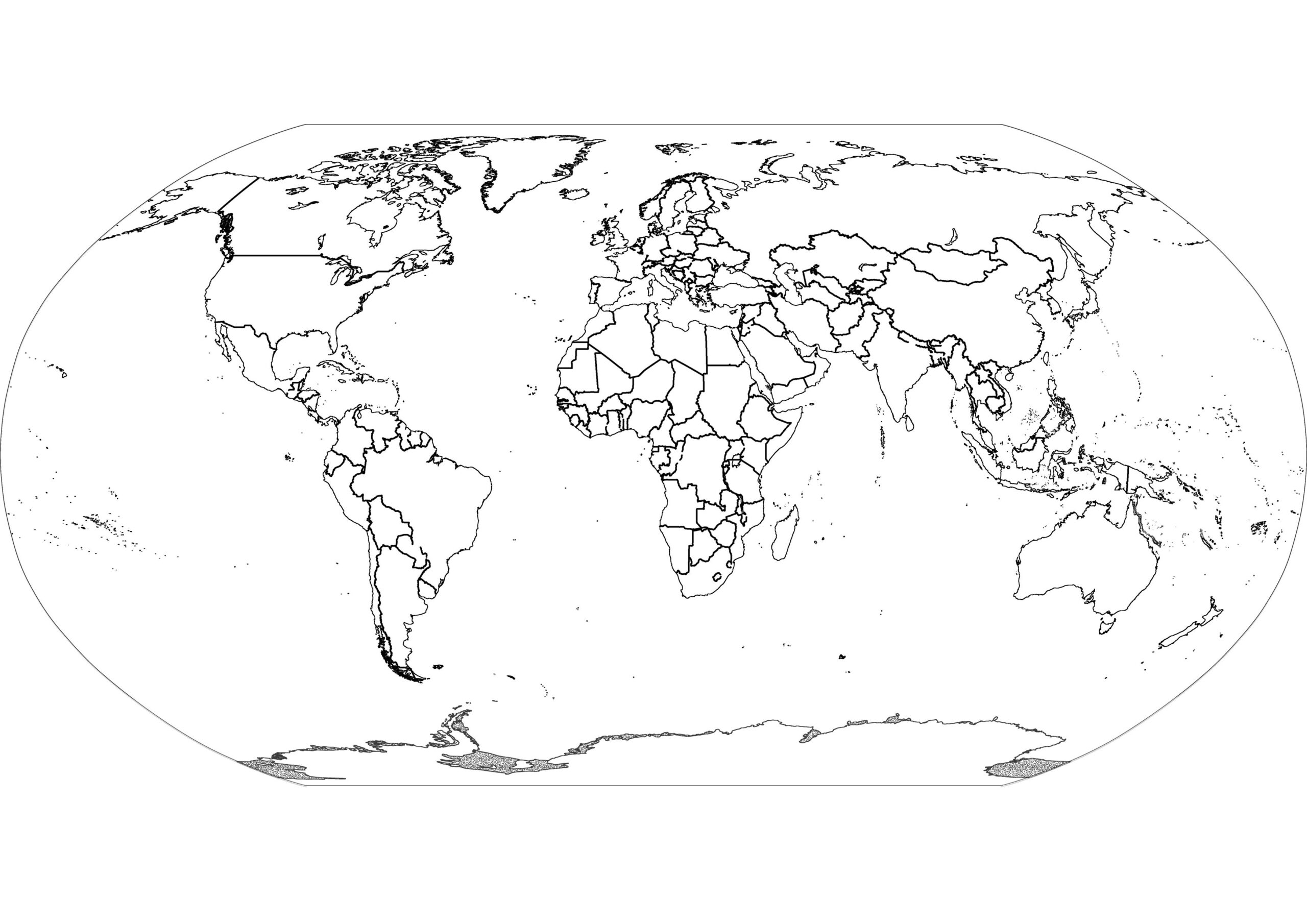Printable World Map Black And White Printable AT A GLANCE