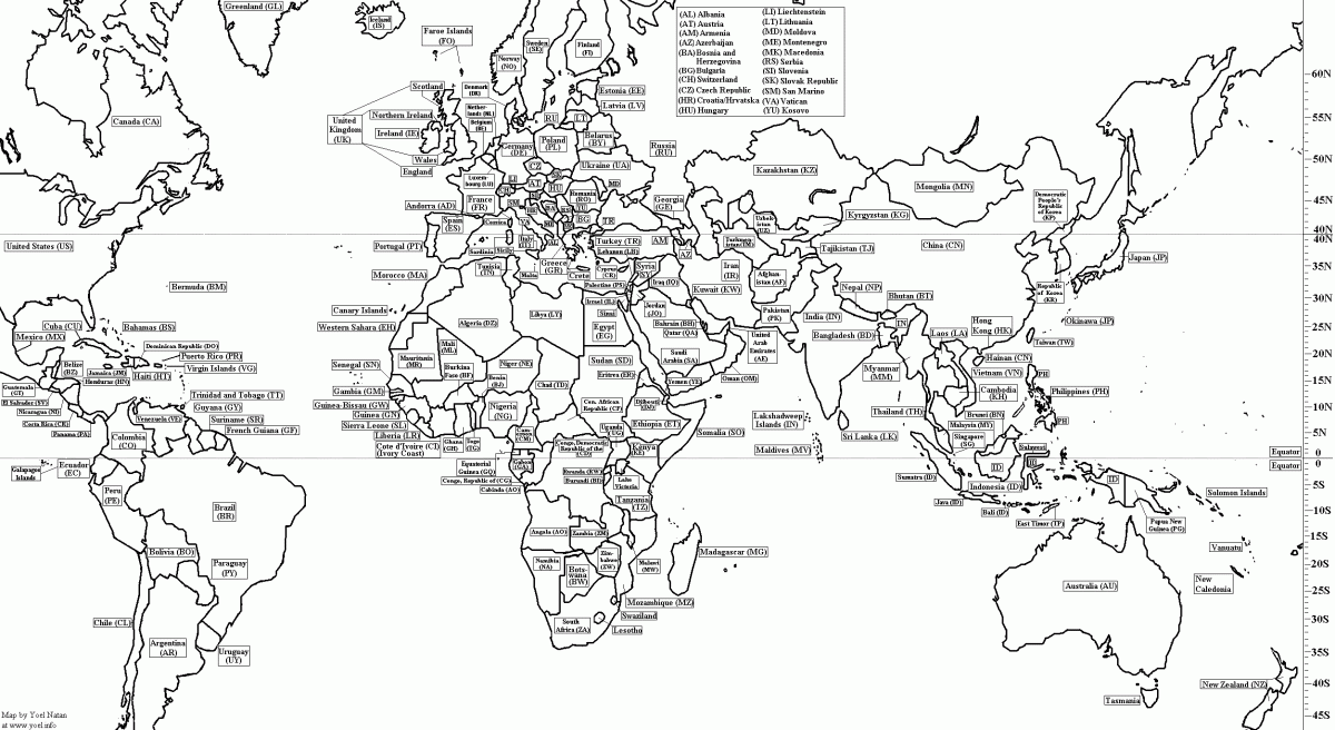Printable World Map Coloring Page With Countries Labeled
