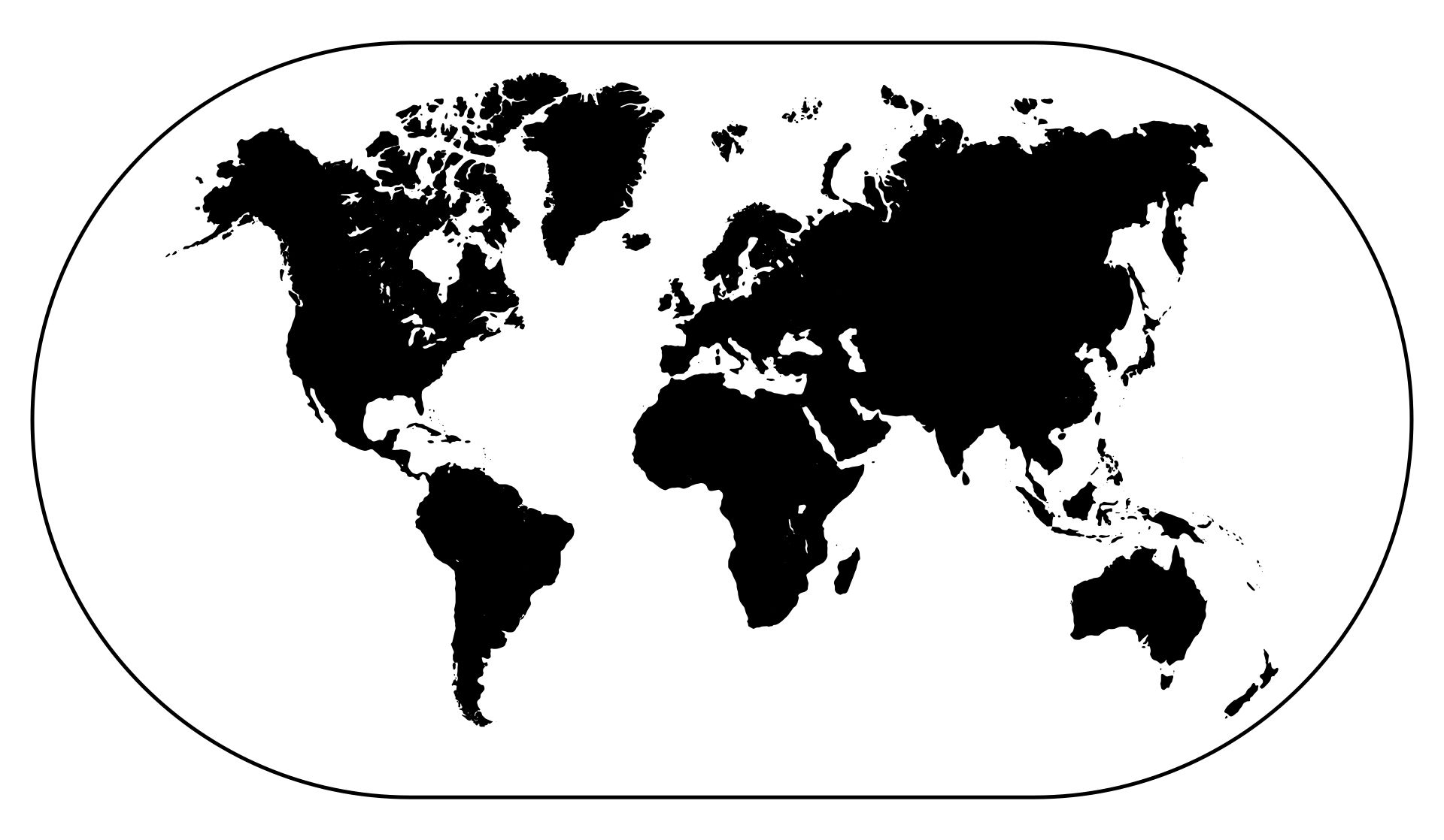Printable World Map In Black And White
