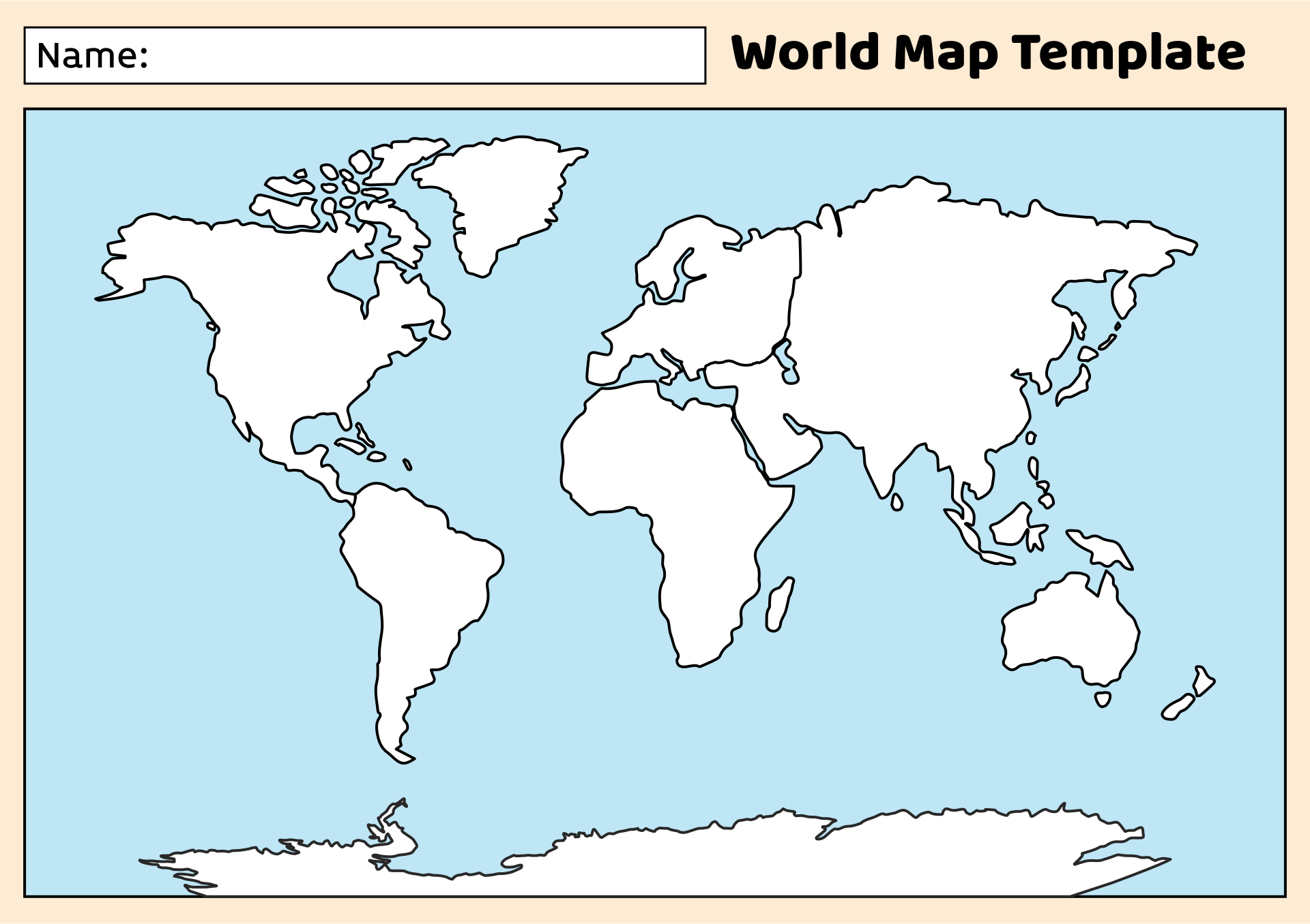 Printable World Map Outline Pdf