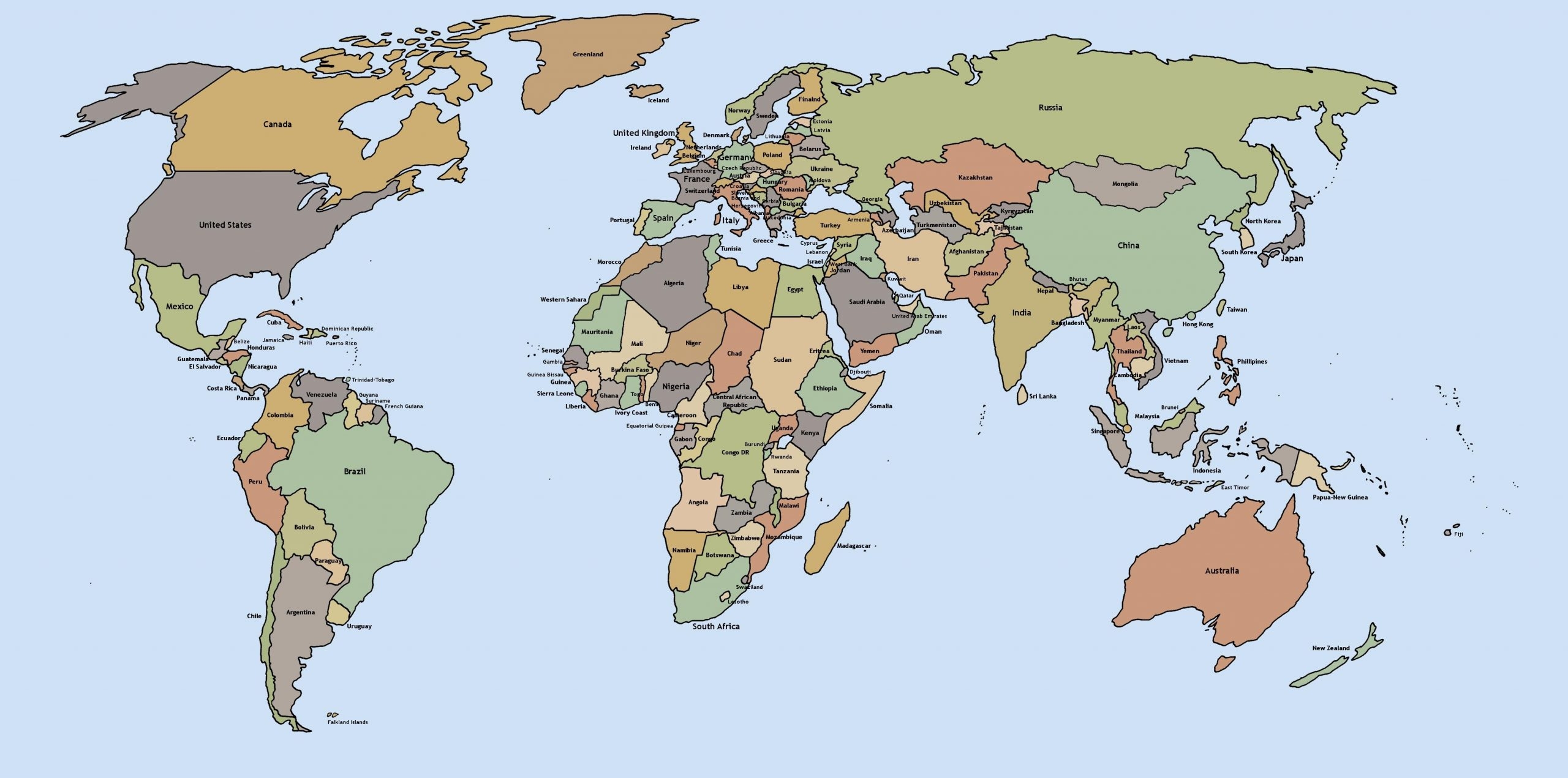 Printable world map political Map Pictures