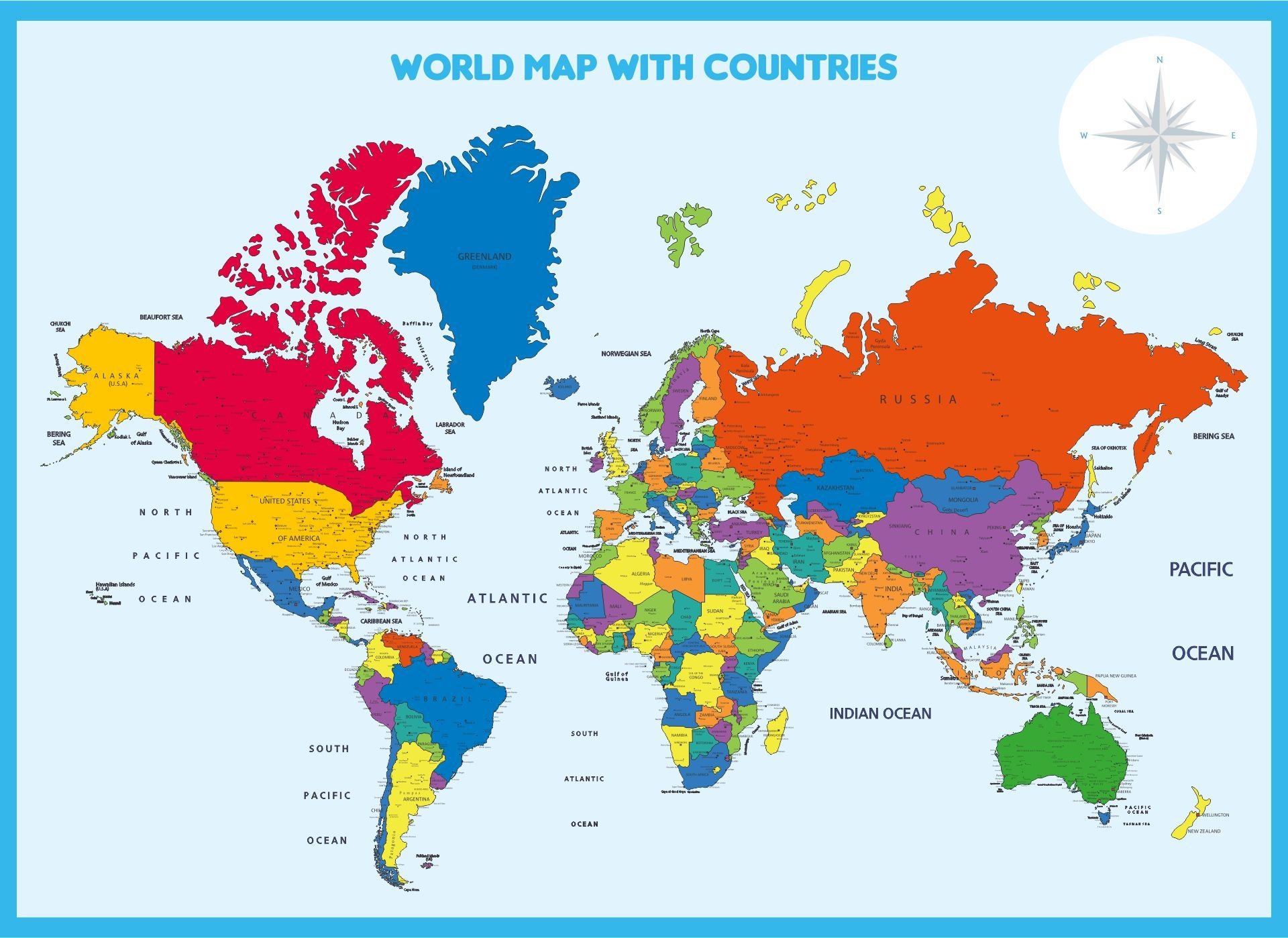 Printable World Map With Countries World Map Printable Color World 