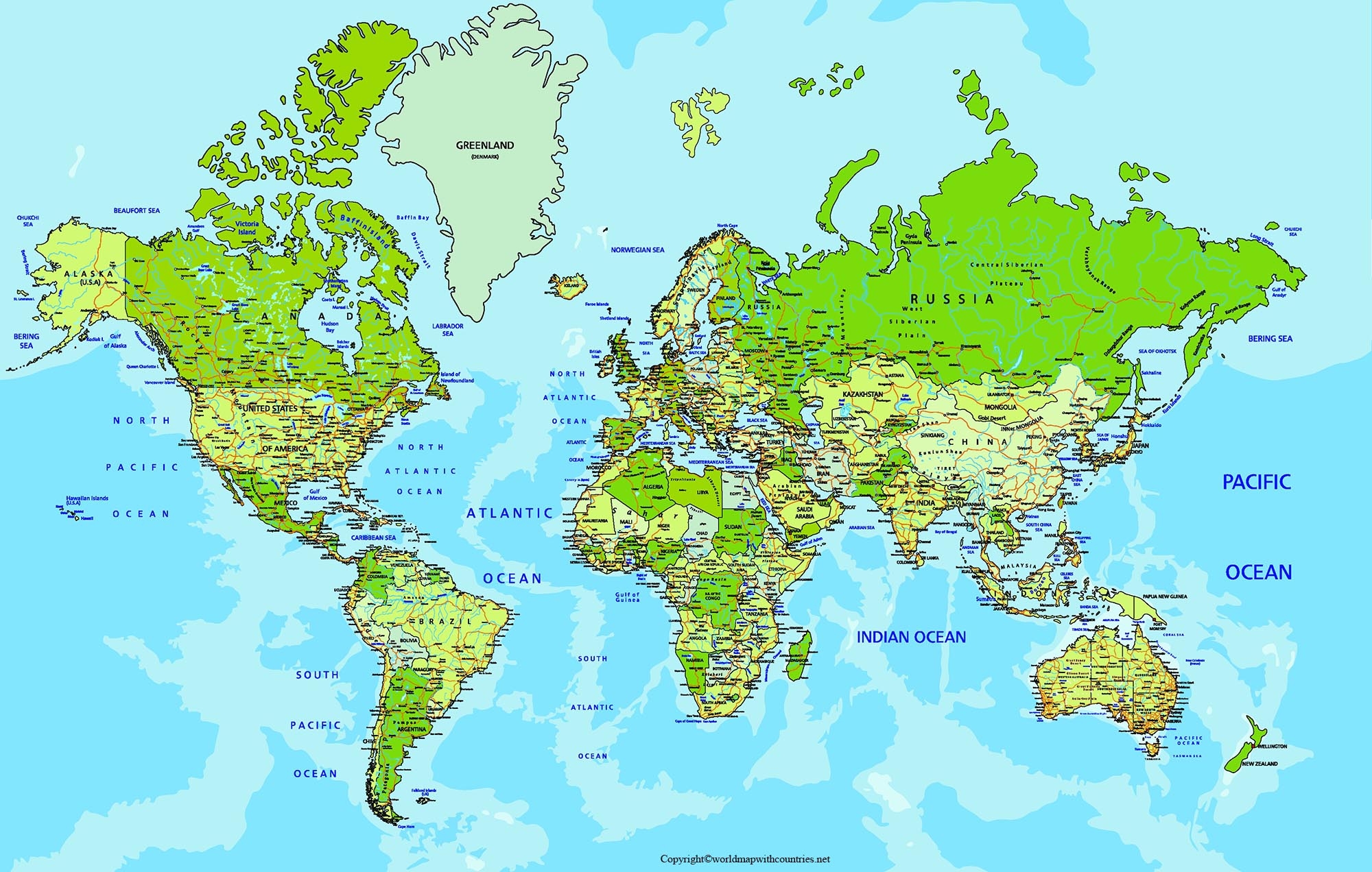 Printable World Maps