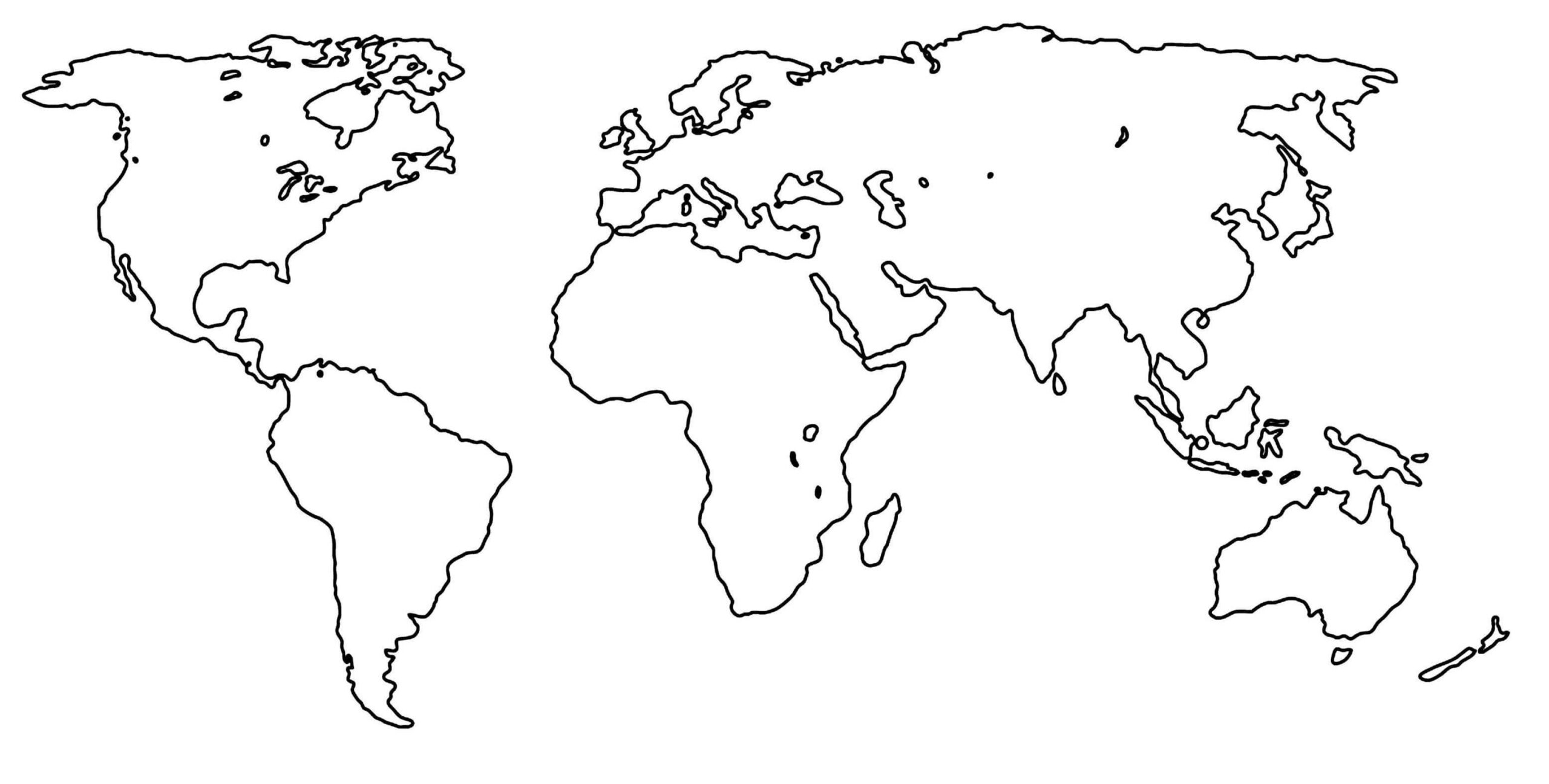 Printable World Outline Map