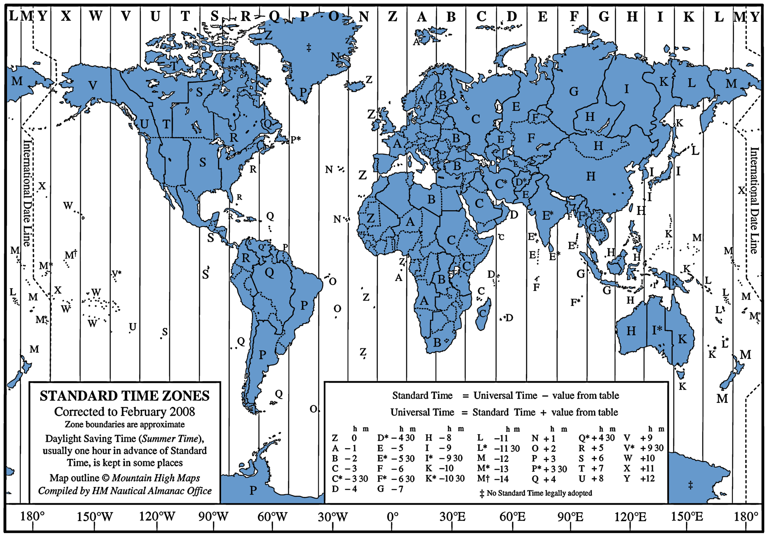 Printable World Time Zone Map Foptdallas