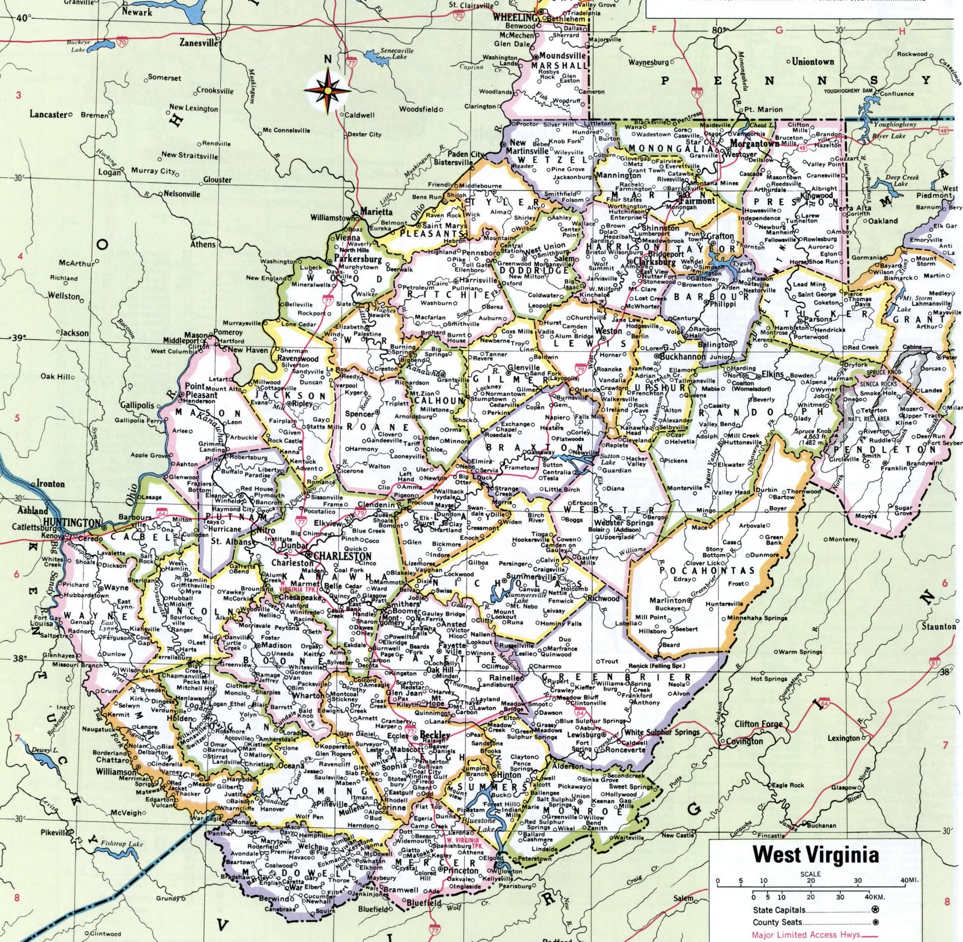 Printable Wv County Map