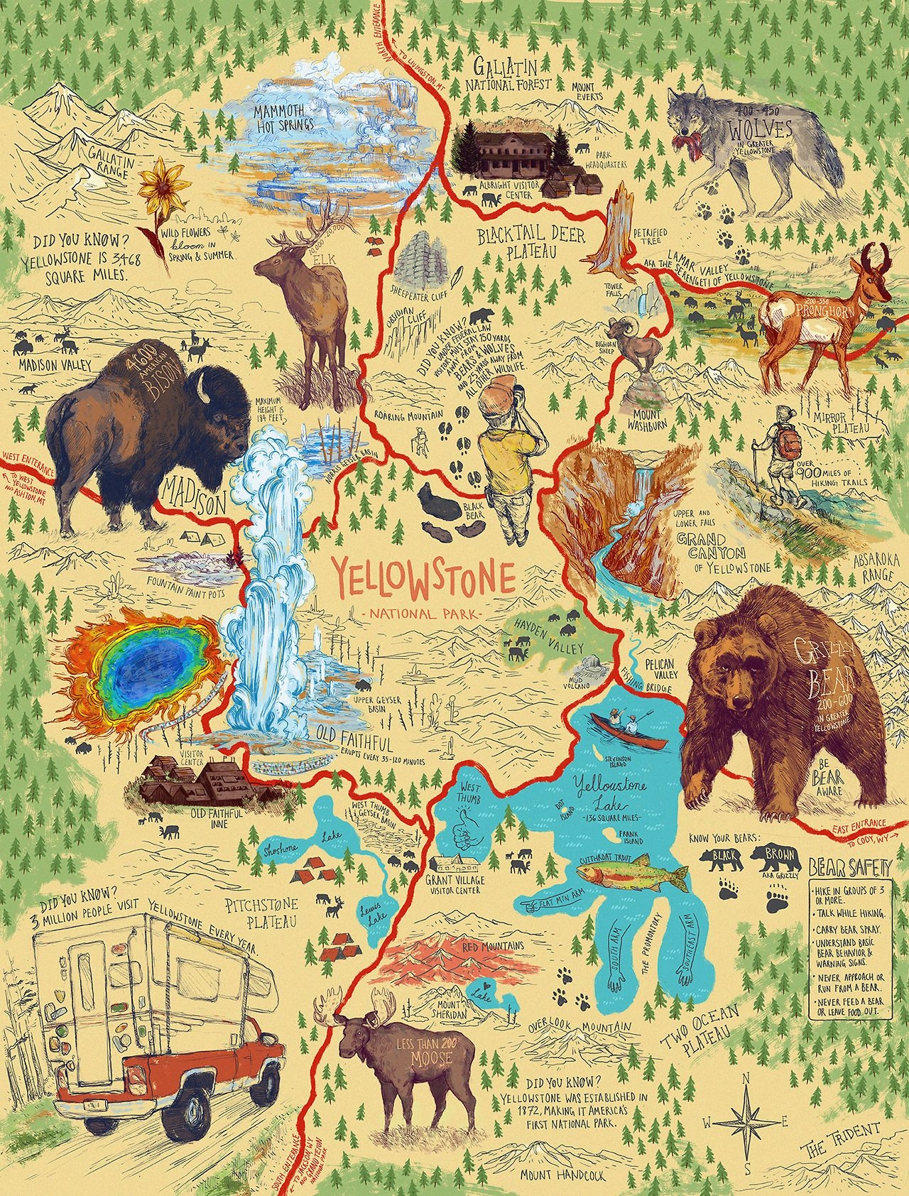 Printable Yellowstone National Park Map