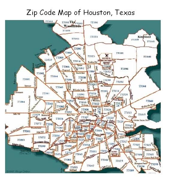 Printable Zip Code Map Of Houston Tx