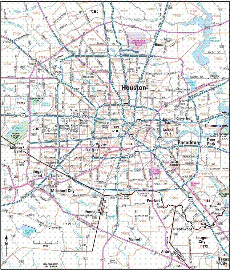 Printable Zip Code Map Of Houston Tx