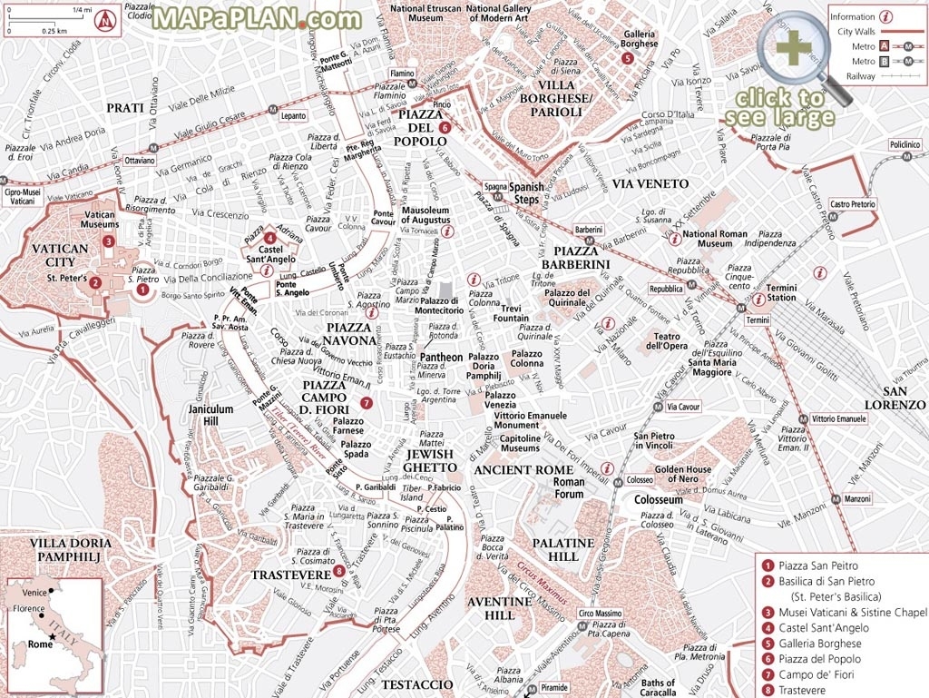 Rome Street Map Printable