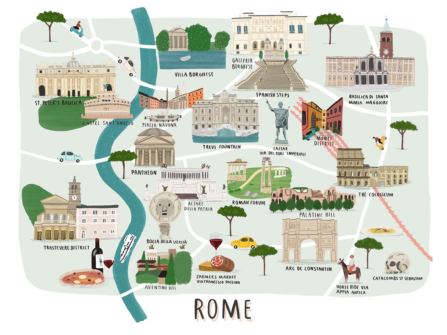 Rome Tourist Map Printable